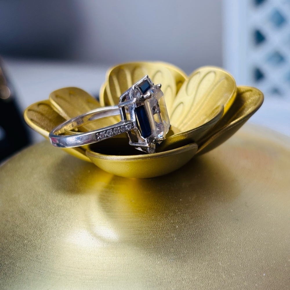 Sterling Silver Statement Ring With Glass Stones … - image 3